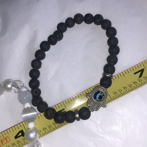 3/$15 3pc gemstone bracelets flexible chakra lava - Picture 6 of 7